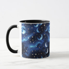 Mugs – Sapphire Blue Celestial Moon Phase Luxury  Tasse
