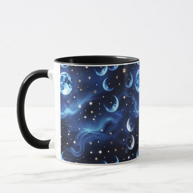 Mugs – Sapphire Blue Celestial Moon Phase Luxury  Tasse (Links)