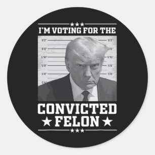 Mugshot-Abstimmung für den Felon Trump 2024 Trump Runder Aufkleber