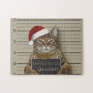 Mugshot Cat Christmas Puzzle