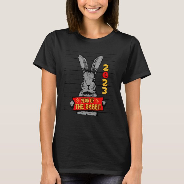 Mugshot Chinese New Year Of The Rabbit Lunar Zodia T-Shirt (Vorderseite)