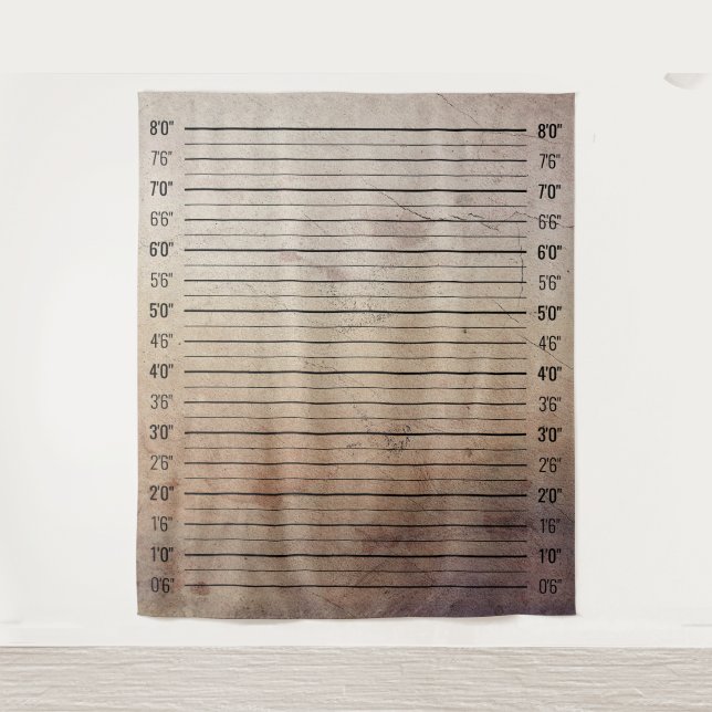 Mugshot Grunge Höhendiagramm zum psychischen Asyl Wandteppich (Vorderseite)