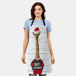 Mugshot Guilty Funny Giraffe Weihnachten Schürze