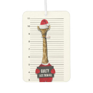 Mugshot Guilty Giraffe Funny Christmas Autolufterfrischer