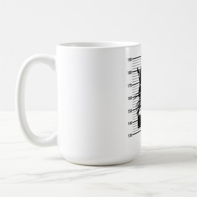 Mugshot-Katze Kaffeetasse (Links)