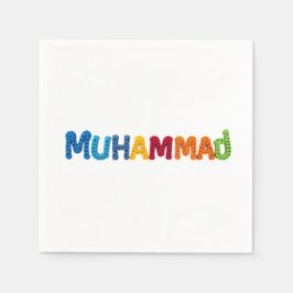 MUHAMMAD Name in lebendigem Häkelmuster Serviette