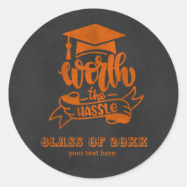 Mühe - Orange Runder Aufkleber