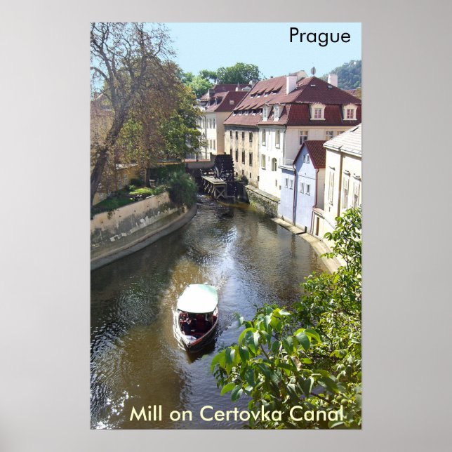 Mühle am Certovka Kanal, Prag. Poster (Vorne)