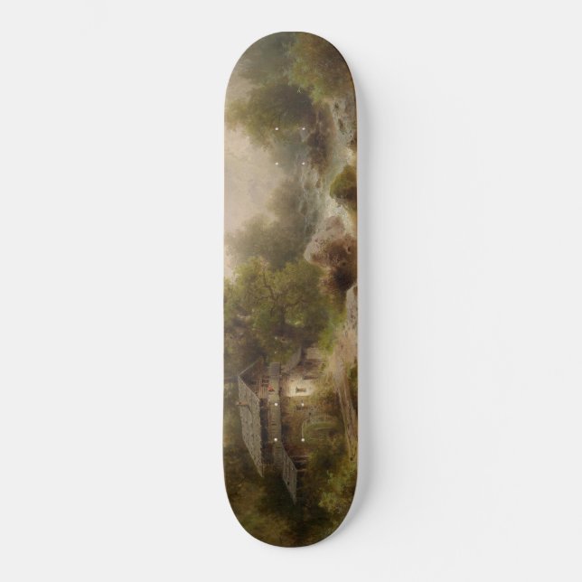 Mühle auf einem Bergbach (von Albert Rieger) Skateboard (Vorderseite)