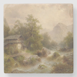 Mühle auf einem Bergbach (von Albert Rieger) Steinuntersetzer
