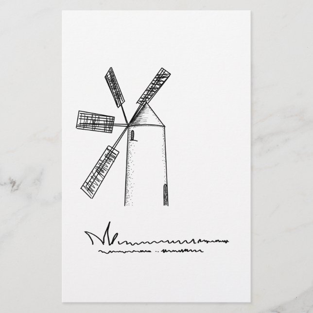 Mühle auf weißem Untergrund (Vorderseite)