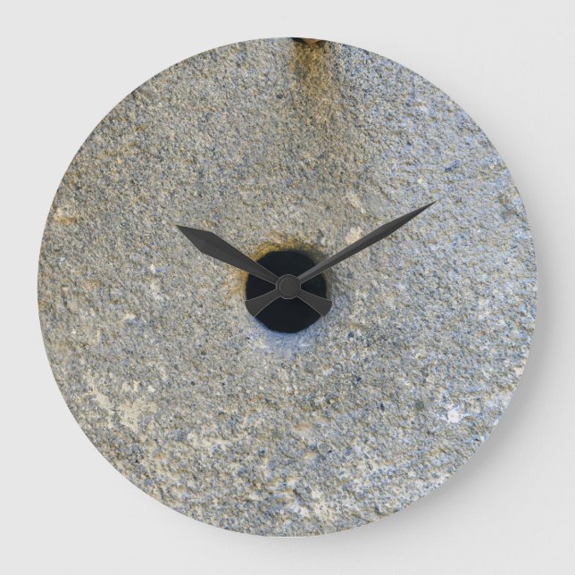 Mühlsteinmühlsteinmehlweizengetreide-Brotgrinsen Große Wanduhr (Vorderseite)