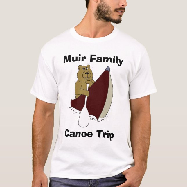 Muir Familien-Kanu-Reise-Bär T-Shirt (Vorderseite)