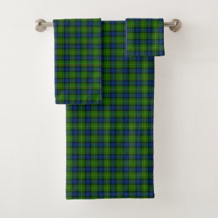 Muir Moore tartan blau kariert Badhandtuch Set