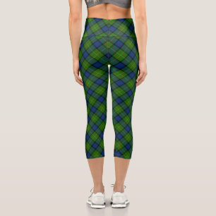 Muir Moore tartan blau kariert Capri Leggings