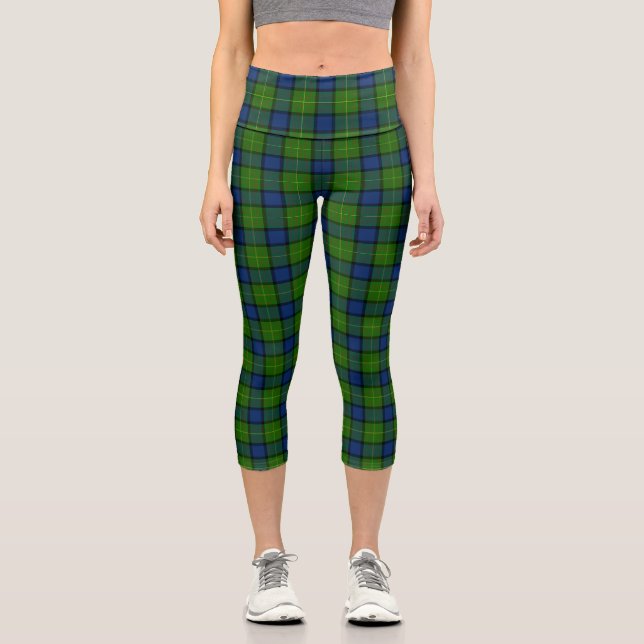 Muir Moore tartan blau kariert Capri Leggings (Vorderseite)