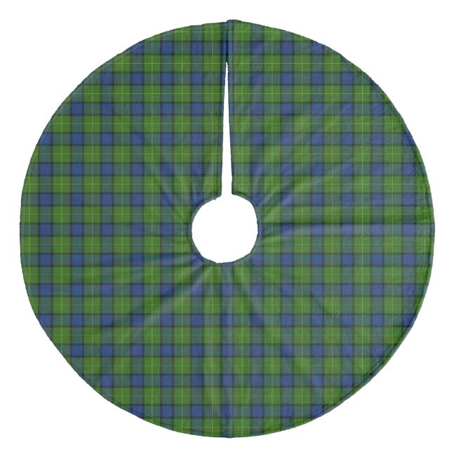 Muir Moore tartan blau kariert Fleece Weihnachtsbaumdecke (Vorderseite)