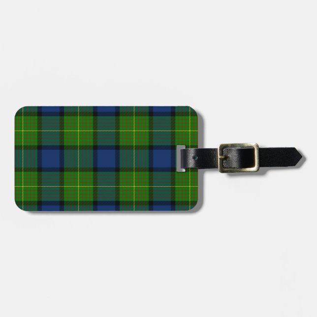 Muir Moore tartan blau kariert Gepäckanhänger (Vorderseite horizontal)