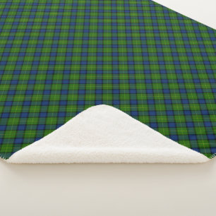 Muir Moore tartan blau kariert Sherpadecke