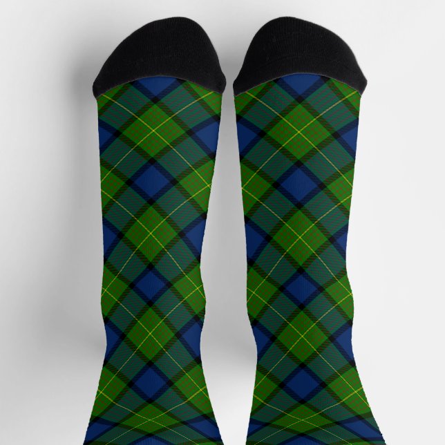 Muir Moore tartan blau kariert Socken (Oben)