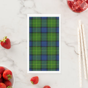 Muir Moore Tartan grün blau Karo Serviette