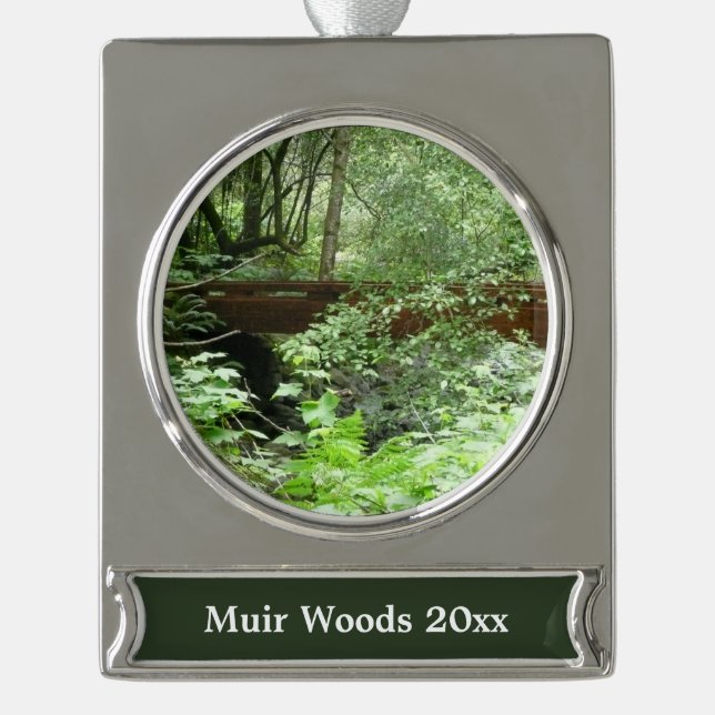 Muir Woods Bridge I Banner-Ornament Silber (Vorderseite)