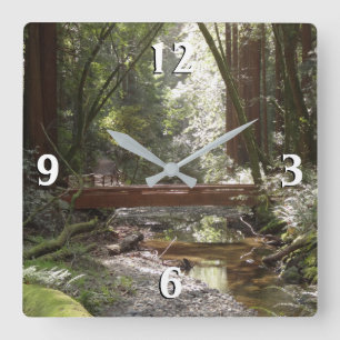 Muir Woods Bridge II Quadratische Wanduhr