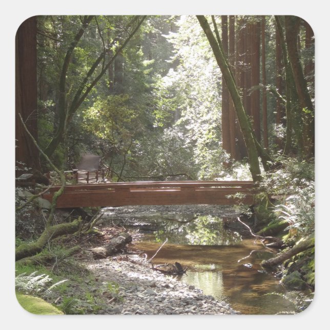 Muir Woods Bridge II Quadratischer Aufkleber (Vorderseite)