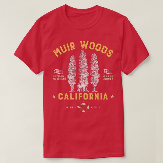 Muir Woods National Monument California Redwood Pa T-Shirt (Design vorne)