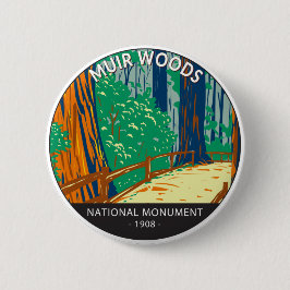 Muir Woods National Monument California Vintag Button