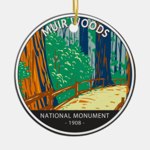Muir Woods National Monument California Vintag Keramik Ornament