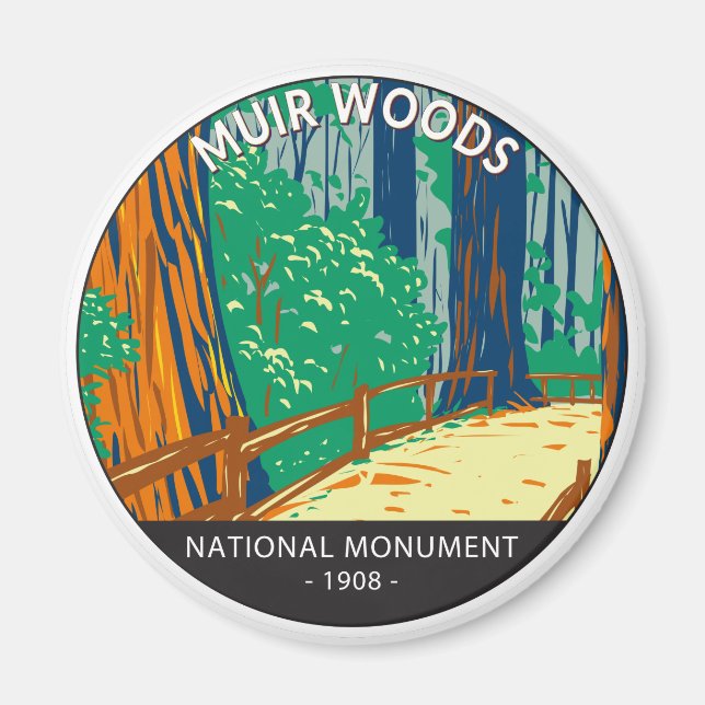 Muir Woods National Monument California Vintag Magnet (Vorne)