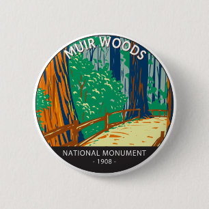 Muir Woods National Monument Kalifornien Vintage Button