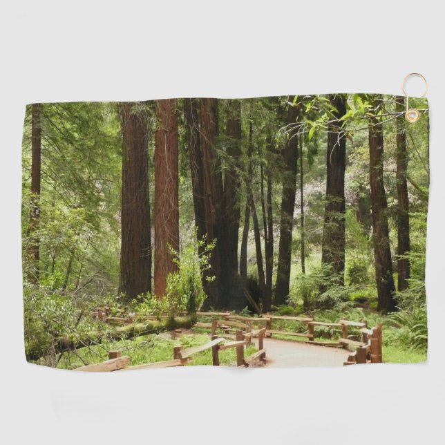 Muir Woods Path I Naturefotografie Golfhandtuch (Horizontal)