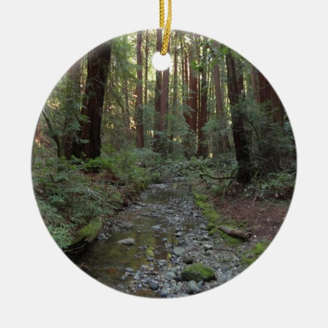 Muir Woods Stream Forest Landschaft Keramik Ornament (Vorne)