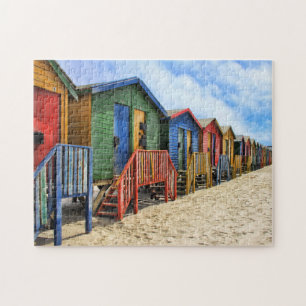 Muizenberg Bunte Ferienhäuser am Strand Puzzle