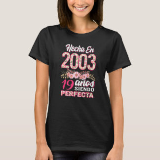 Mujer 19 Cumpleaños Regalo Hecha en 2003 Floral 19 T-Shirt