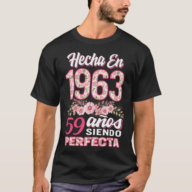 Mujer 59 Cumpleaños Regalo Hecha en 1963, 59 Anos T-Shirt (Vorderseite)
