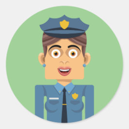 Mujer policia runder aufkleber