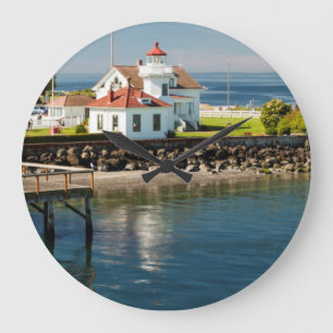 Mukilteo Lighthouse, Mukilteo, Washington, USA Große Wanduhr