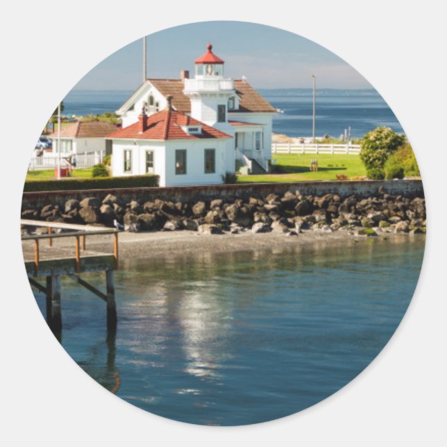 Mukilteo Lighthouse, Mukilteo, Washington, USA Runder Aufkleber (Vorderseite)