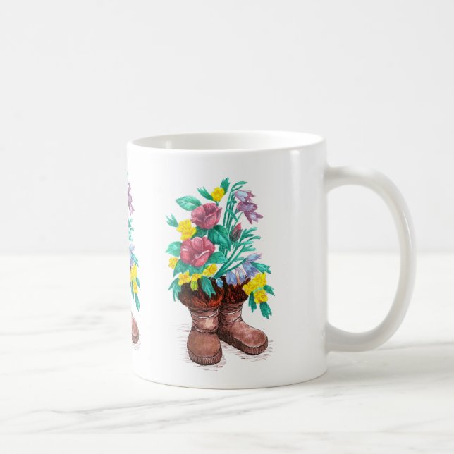 Mukluk Blume stickt Kaffeebecher-Tasse Tasse (Rechts)