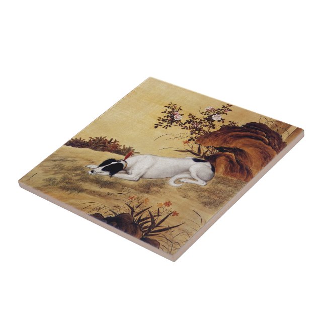 Mukongque 蓦空鹊 ~ Windhund ~ Giuseppe Castiglione~ Fliese (Seite)