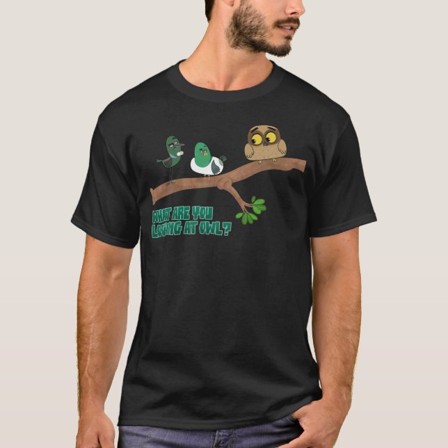 Mukpuddy "was sind Sie Eule betrachtend " T-Shirt (Vorderseite)