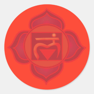 Muladhara chakra Klassischer Rundsticker, glänzend Runder Aufkleber