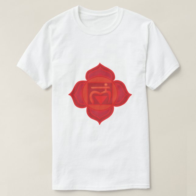 Muladhara chakra T - Shirt der Männer (Design vorne)