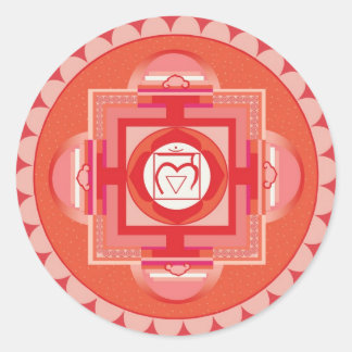 Mūlādhāra Mandala Chakra (Root chakra) Runder Aufkleber