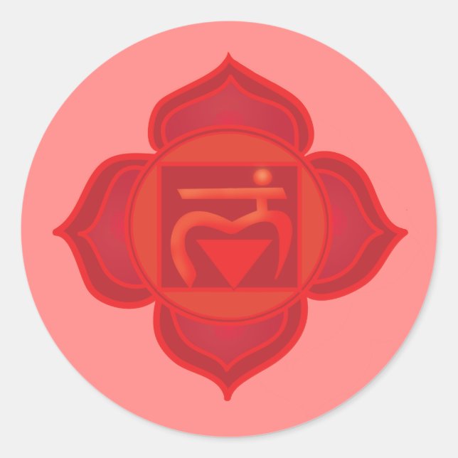 Muladhara oder Root Chakra Classic Round Sticker (Vorderseite)
