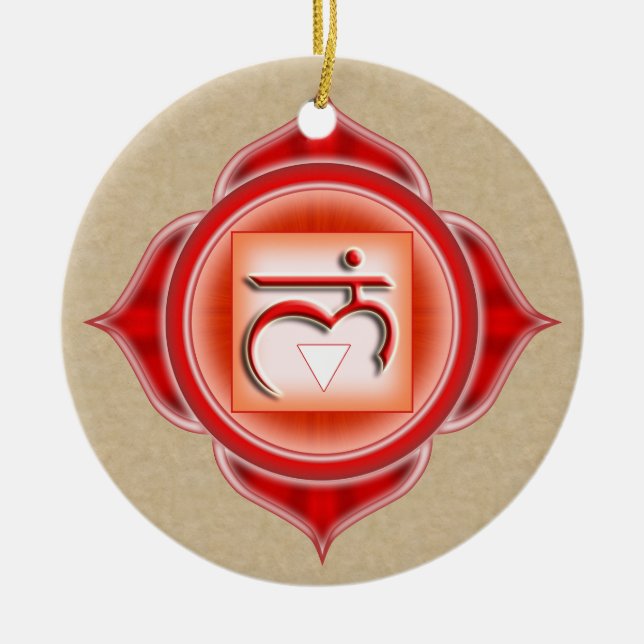 Muladhara oder Root der 1. Chakra Keramikornament (Vorne)