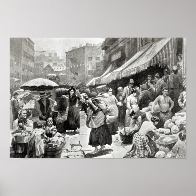 Mulberry Bend Italienische Kolonie in New York Poster (Vorne)